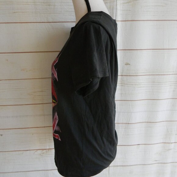 Prince Peter WM'S ROCK AND ROLL Tongue Black Tee T-Shirt Red Lips Size M GRAPHIC - Picture 2 of 3